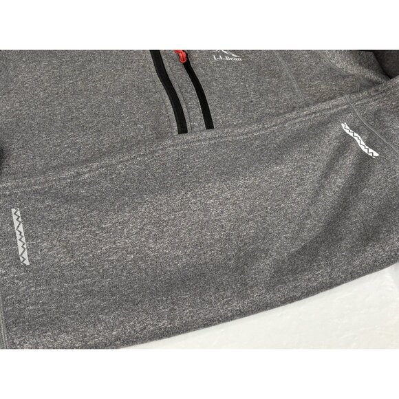 LL Bean Men's L Reg 1/4 Zip Hooded Tech Sweater Fleece Grey Slightly Fitted - Picture 10 of 15